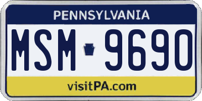 PA license plate MSM9690