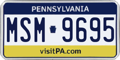 PA license plate MSM9695