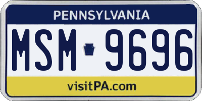 PA license plate MSM9696