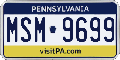 PA license plate MSM9699