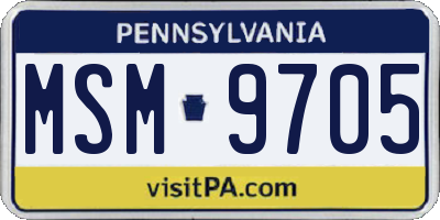 PA license plate MSM9705