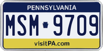 PA license plate MSM9709