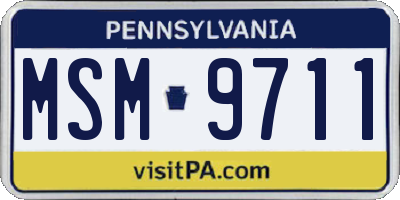 PA license plate MSM9711