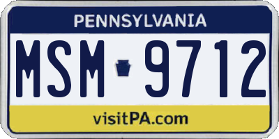 PA license plate MSM9712