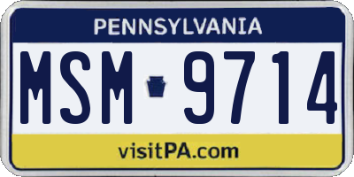 PA license plate MSM9714