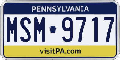 PA license plate MSM9717