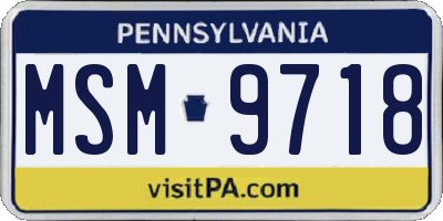 PA license plate MSM9718