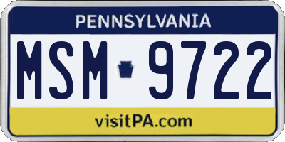 PA license plate MSM9722