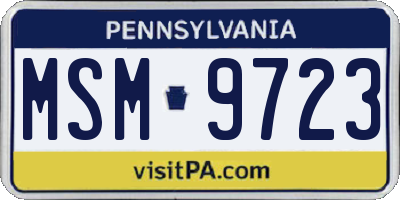 PA license plate MSM9723