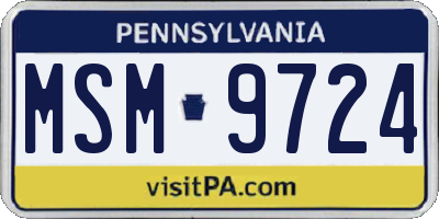 PA license plate MSM9724