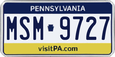 PA license plate MSM9727