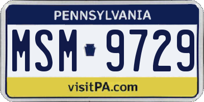 PA license plate MSM9729