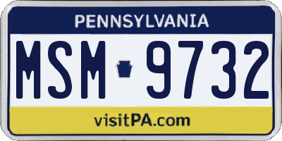 PA license plate MSM9732