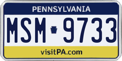 PA license plate MSM9733