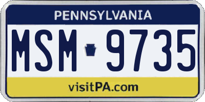 PA license plate MSM9735