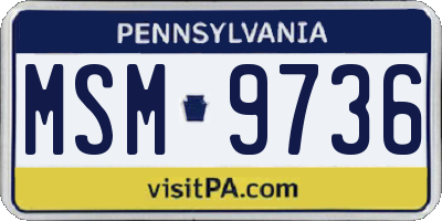 PA license plate MSM9736