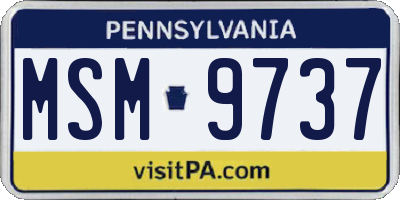 PA license plate MSM9737
