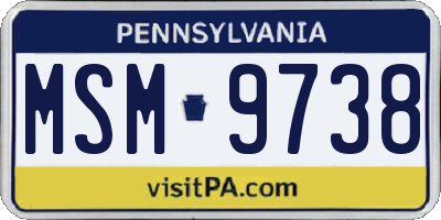 PA license plate MSM9738