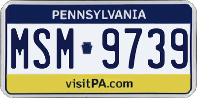 PA license plate MSM9739