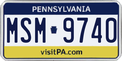 PA license plate MSM9740