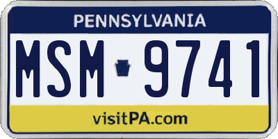 PA license plate MSM9741