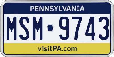 PA license plate MSM9743