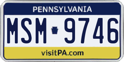 PA license plate MSM9746