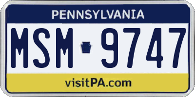 PA license plate MSM9747