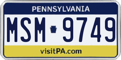 PA license plate MSM9749