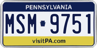 PA license plate MSM9751