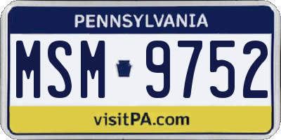 PA license plate MSM9752