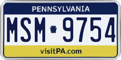 PA license plate MSM9754