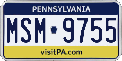 PA license plate MSM9755