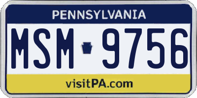 PA license plate MSM9756