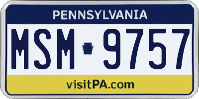 PA license plate MSM9757