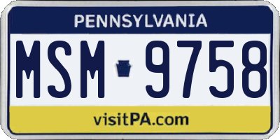 PA license plate MSM9758