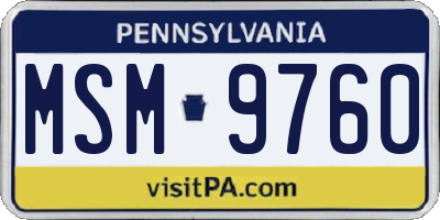 PA license plate MSM9760