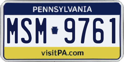PA license plate MSM9761