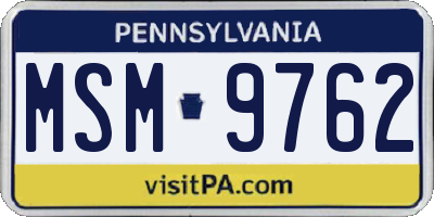 PA license plate MSM9762