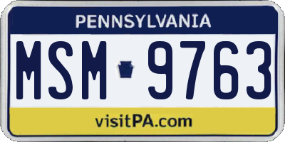 PA license plate MSM9763