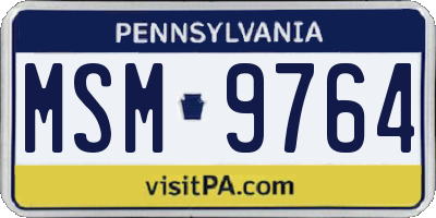PA license plate MSM9764