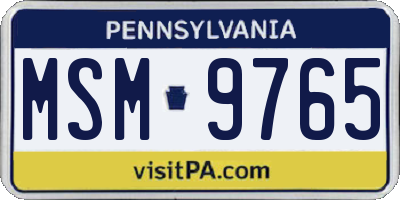 PA license plate MSM9765
