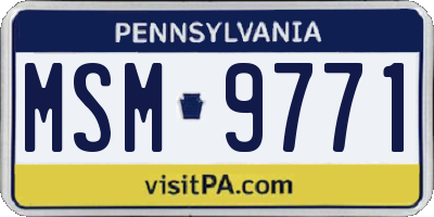 PA license plate MSM9771