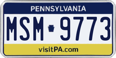 PA license plate MSM9773