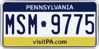 PA license plate MSM9775