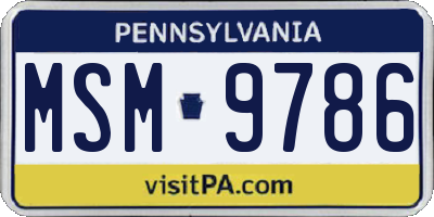 PA license plate MSM9786