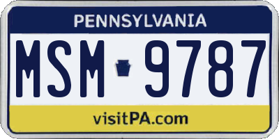 PA license plate MSM9787