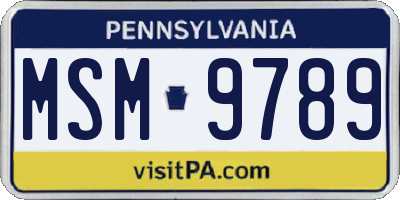 PA license plate MSM9789