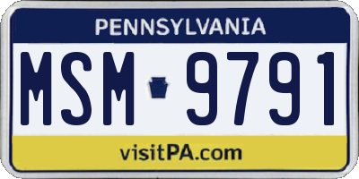 PA license plate MSM9791