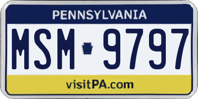 PA license plate MSM9797